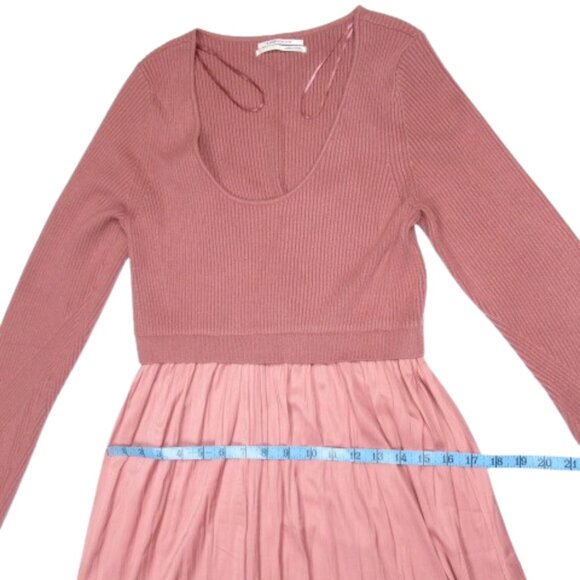Anthropologie The Thea Twofer Sweater Maxi Dress Scoop-Neck Edition Pink L - Picture 7 of 16